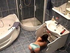 Spy camera filming hot brunette